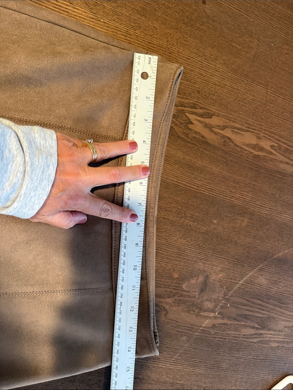 Ann Taylor Wide-Leg Faux Suede Pants in Camel - Picture 7 of 10